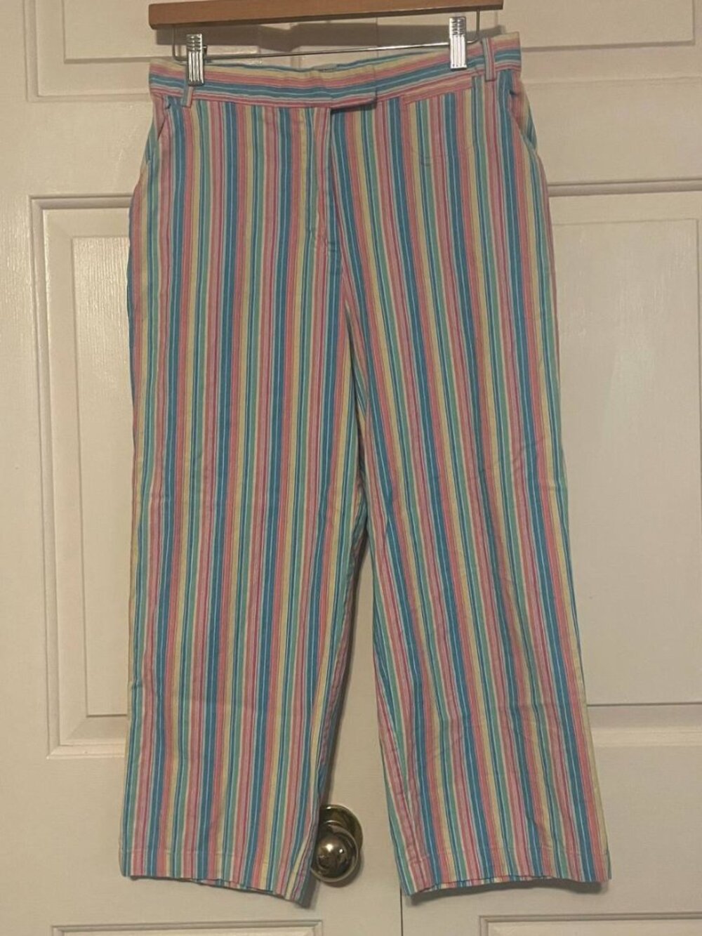Duck Head Women's Cropped Striped Pants - Pastel Preppy Coastal Style